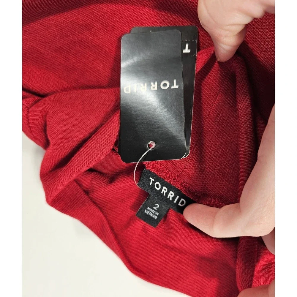 NWT torrid plus size mock neck red long sleeve layering blouse 2X 18-20